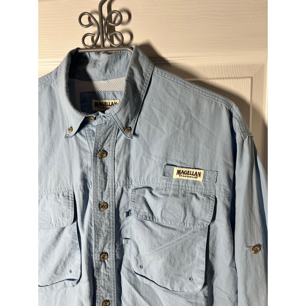 Magellan Sportswear Long Sleeve Vented Fishing Shirt (Size L) Light Blue - Picture 3 of 6